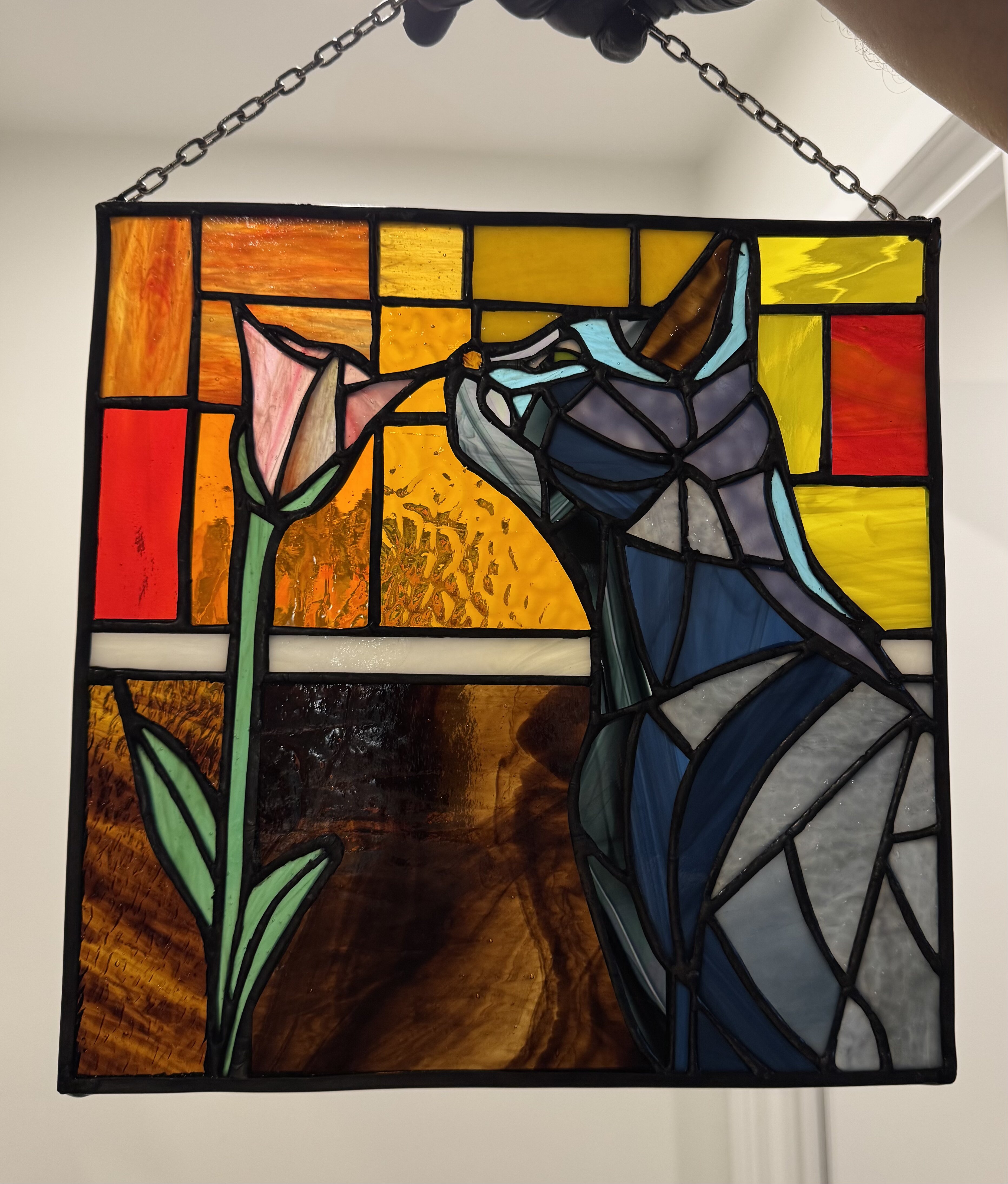 Cat stained glass