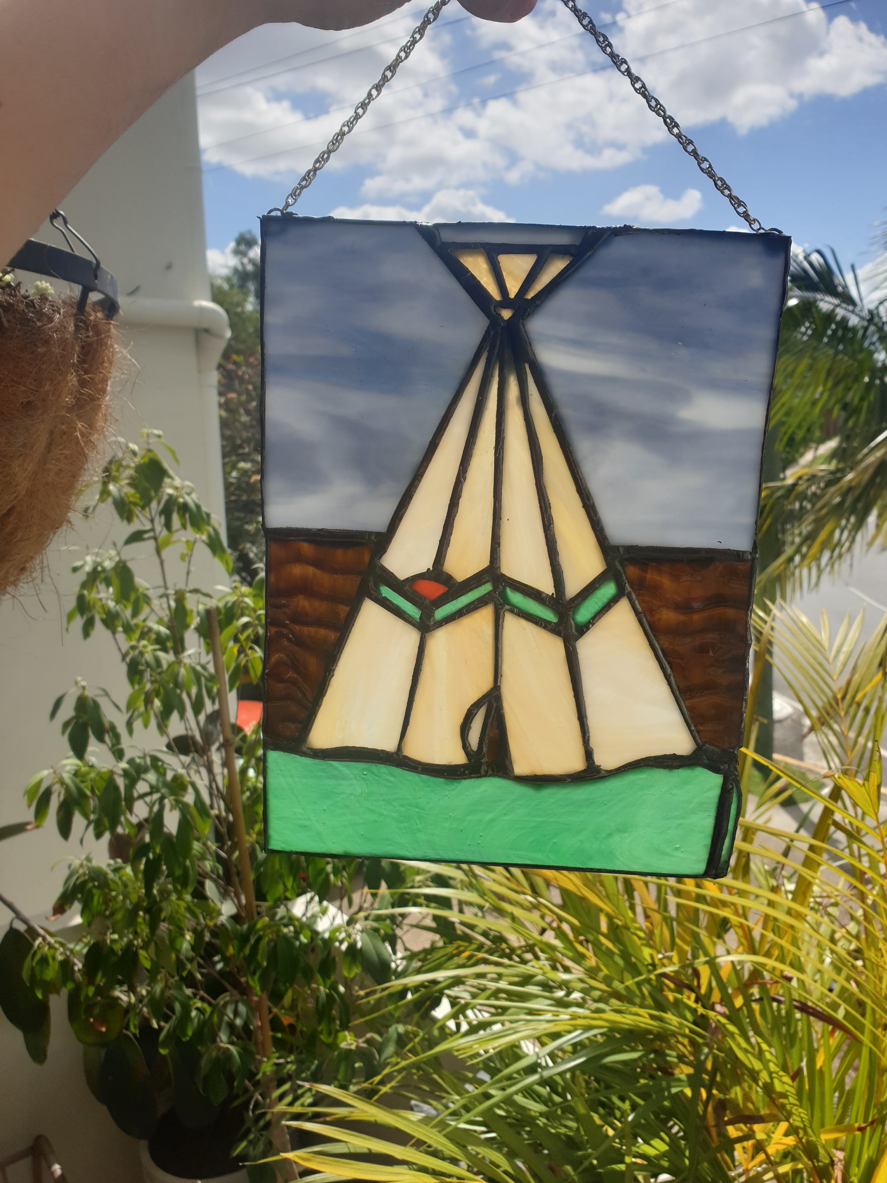 Teepee stained glass